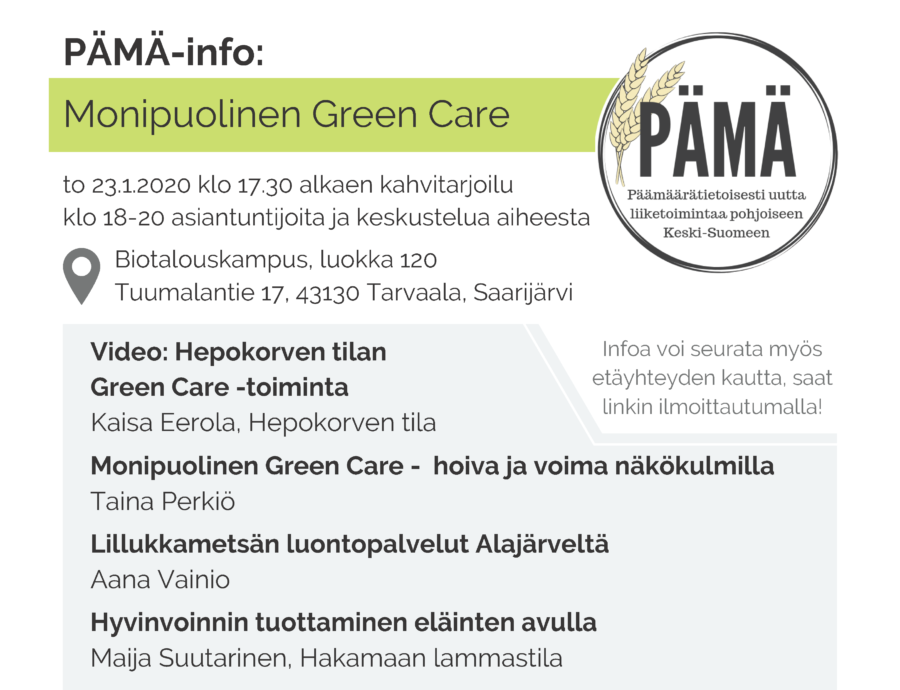 PÄMÄ-info: Monipuolinen green care