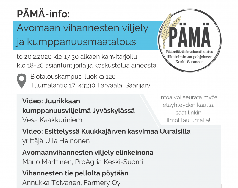 PÄMÄ-info to 20.2.2020 klo 17.30