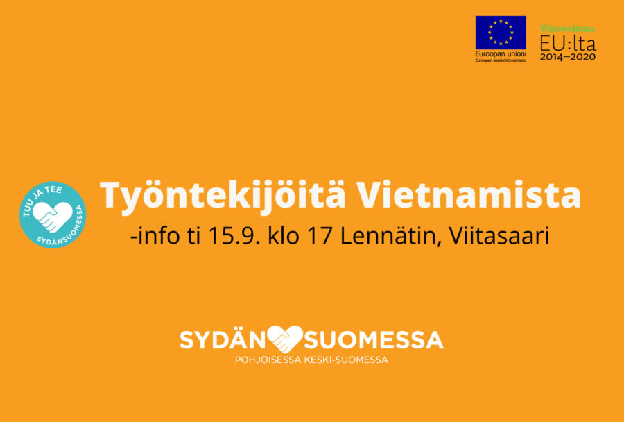 Sydänsuomessa: Työntekijöitä Vietnamista -info ti 15.9. klo 17 Viitasaarella