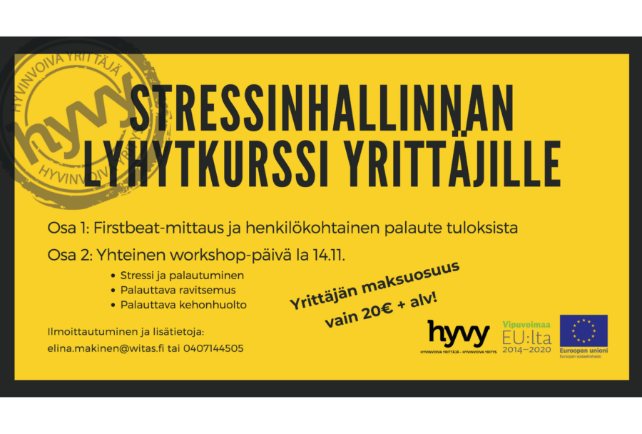 HYVY tarjoaa yrittäjälle – Stressinhallinnan lyhytkurssi