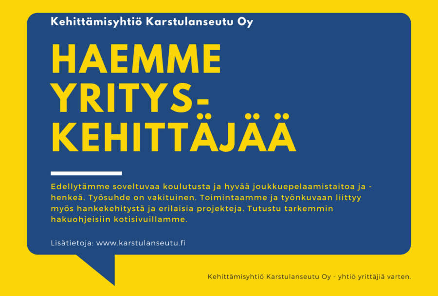 Haemme tiimiimme yrityskehittäjää
