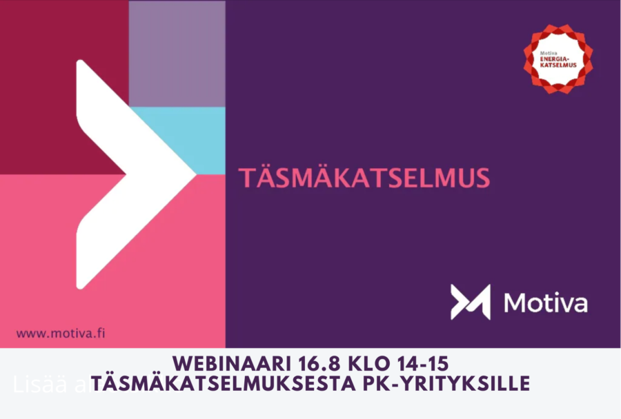 Webinaari 16.8 klo 14-15 täsmäkatselmuksesta pk-yrityksille