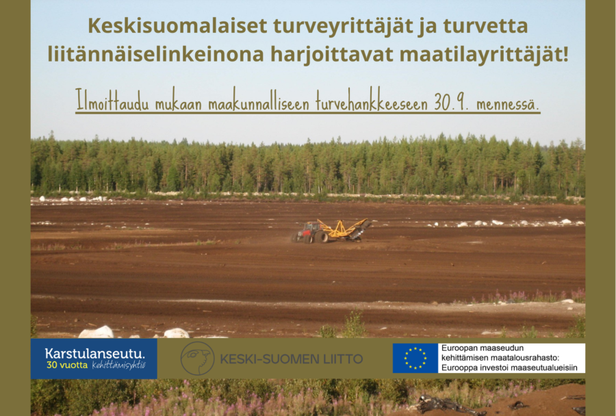 Hankkeella ratkaisuja turvealan muutokseen