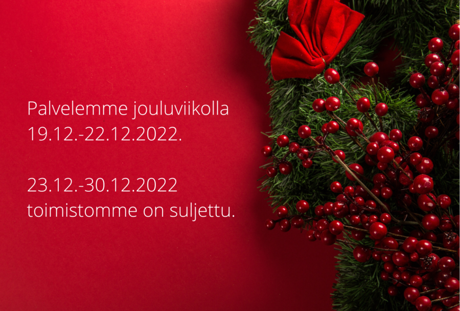 Kehittämisyhtiö palvelee joulun alla seuraavasti