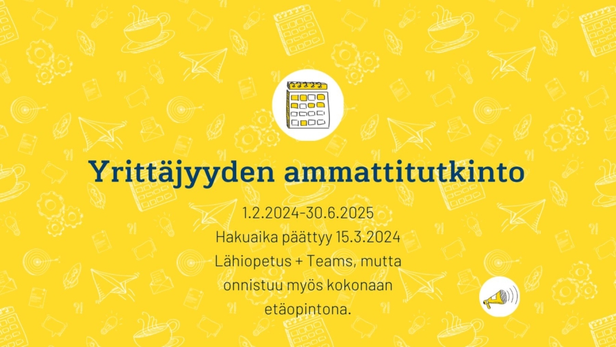 Yrittäjän ammattitutkinto alkaa POKE:n koulutuksena – ilmoittaudu 15.3. mennessä