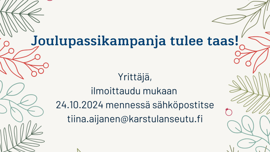 Joulupassikampanja tulee taas!