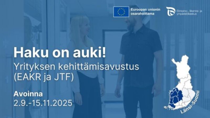 Yritysrahoitusten vuoden viimeinen hakujakso käynnissä 15.11.2025 saakka