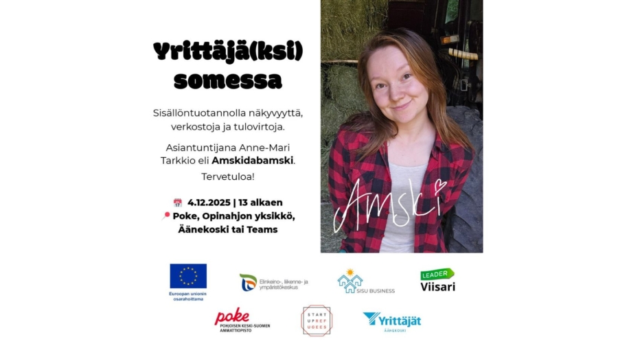 Yrittäjä(ksi) somessa – Sisällöntuotannolla näkyvyyttä, verkostoja ja tulovirtoja