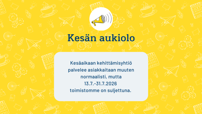 Toimistomme aukiolo kesän ajan