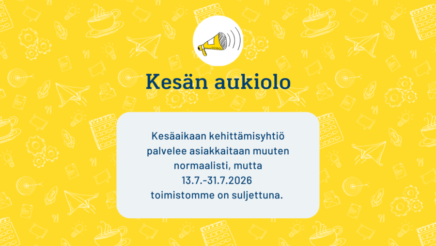 Toimistomme aukiolo kesän ajan